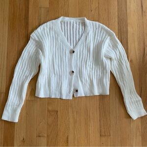 White Button Sweater Medium